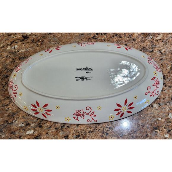 Temptations Oval Sharing Tray Red (14" X 8" X 1.5" H) - Picture 7 of 15